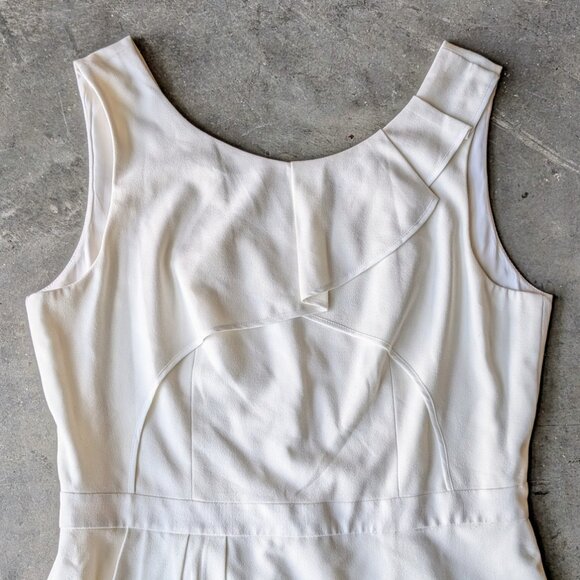 BCBGMaxAzria Siri White Sleeveless Layered Sheath Mini Dress size 12 - Picture 4 of 10